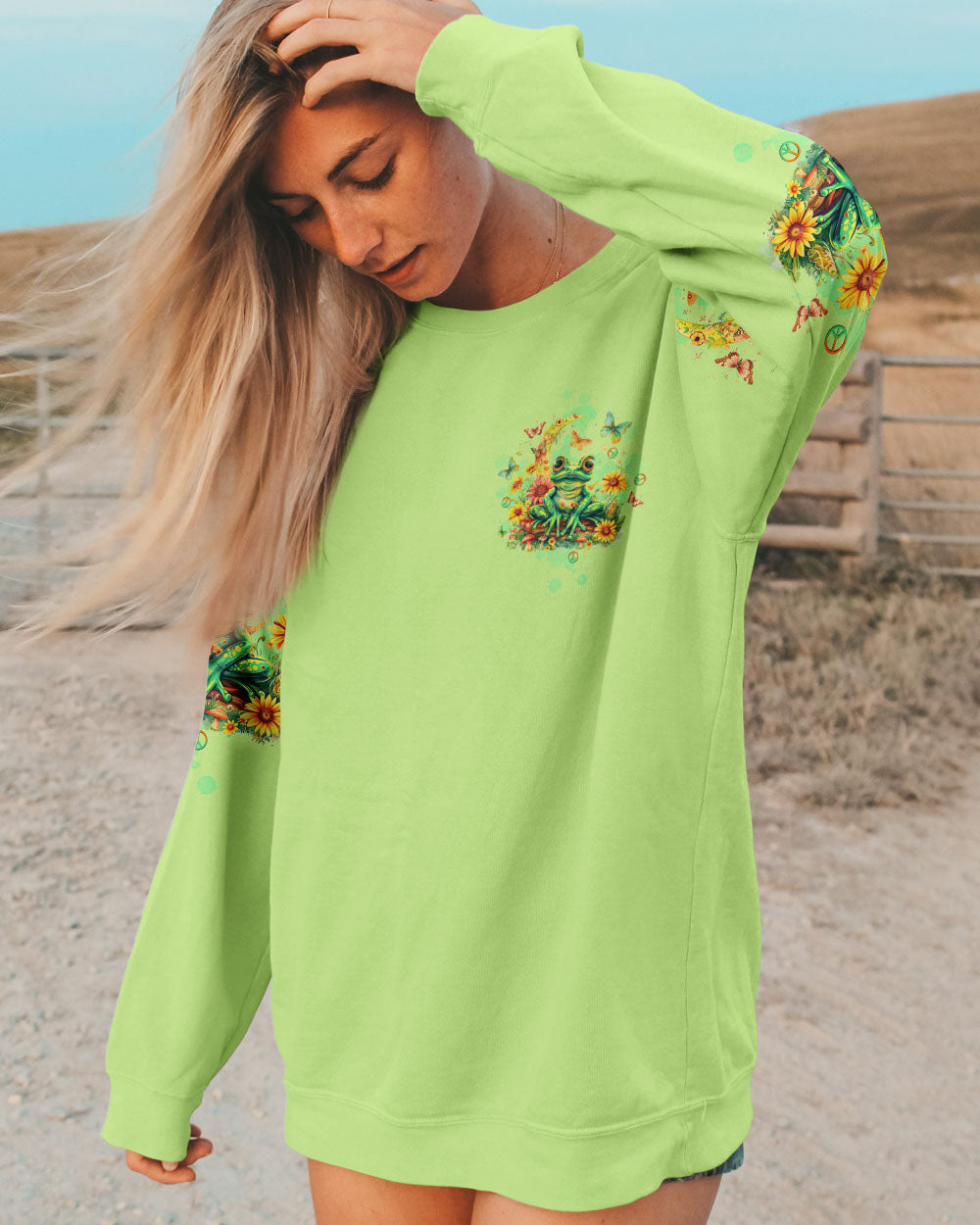 BE YOU THE WORLD WILL ADJUST FROG ALL OVER PRINT  - TLTW2611244