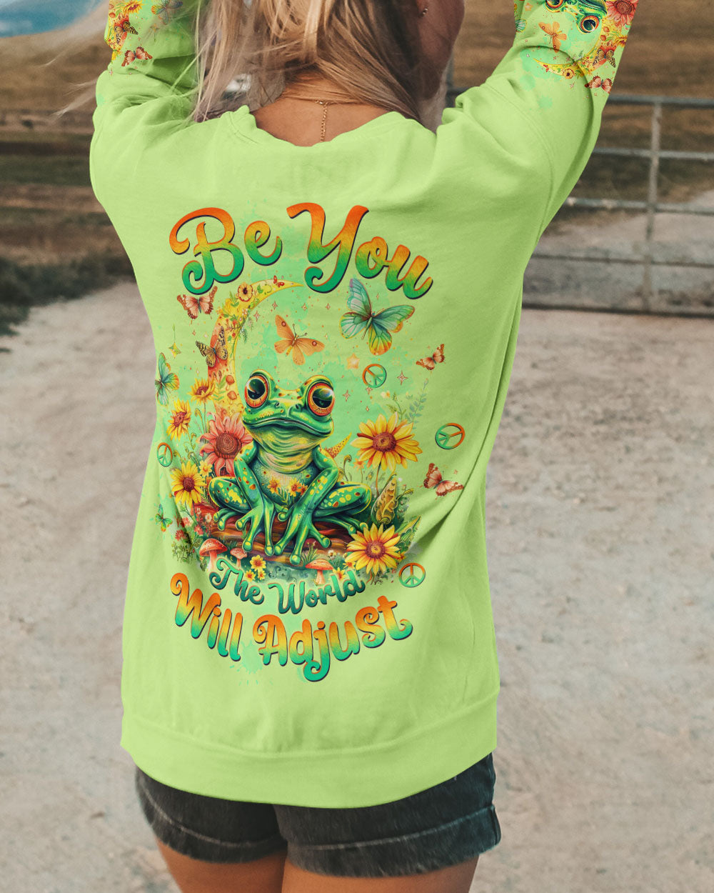 BE YOU THE WORLD WILL ADJUST FROG ALL OVER PRINT  - TLTW2611244