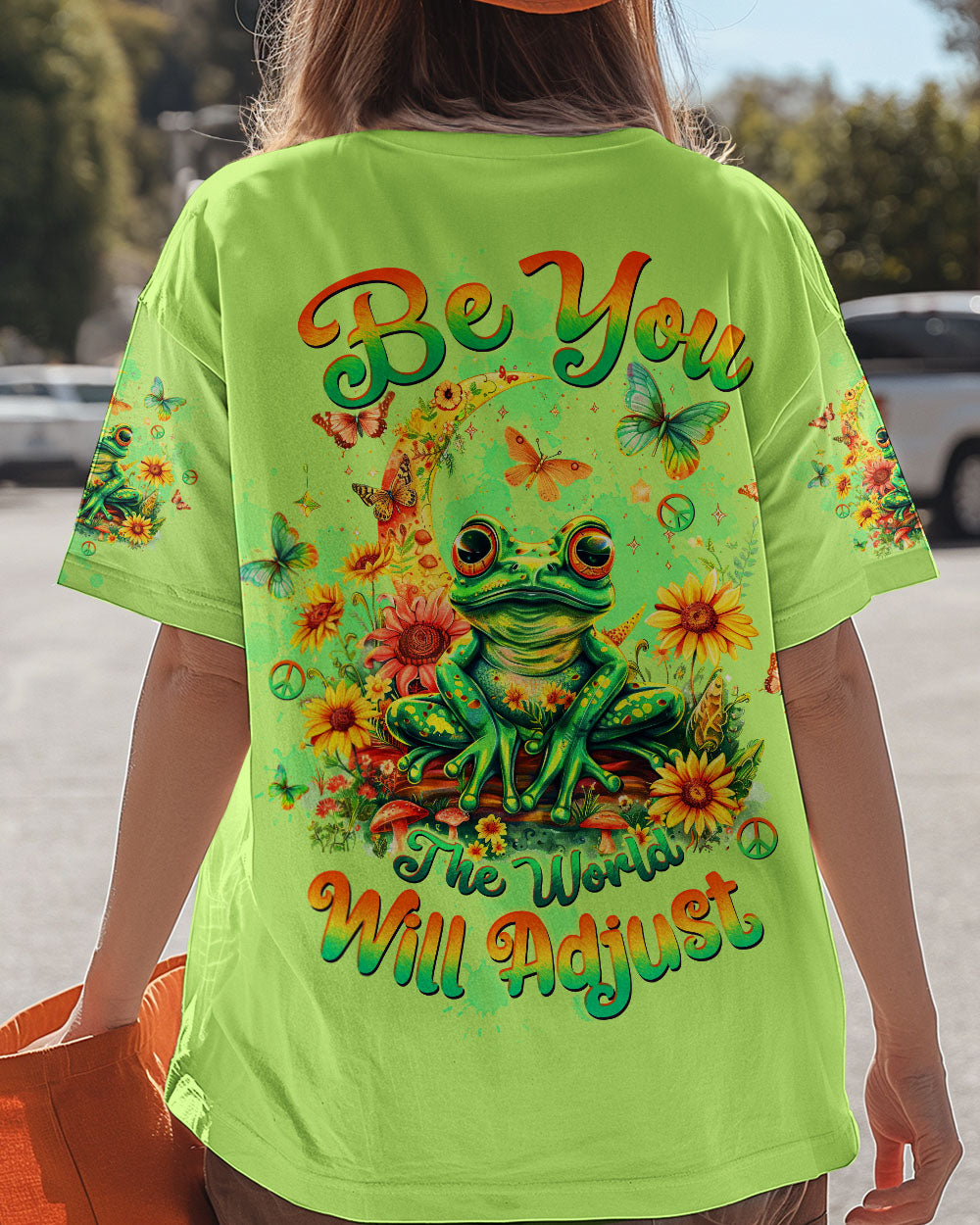 BE YOU THE WORLD WILL ADJUST FROG ALL OVER PRINT  - TLTW2611244