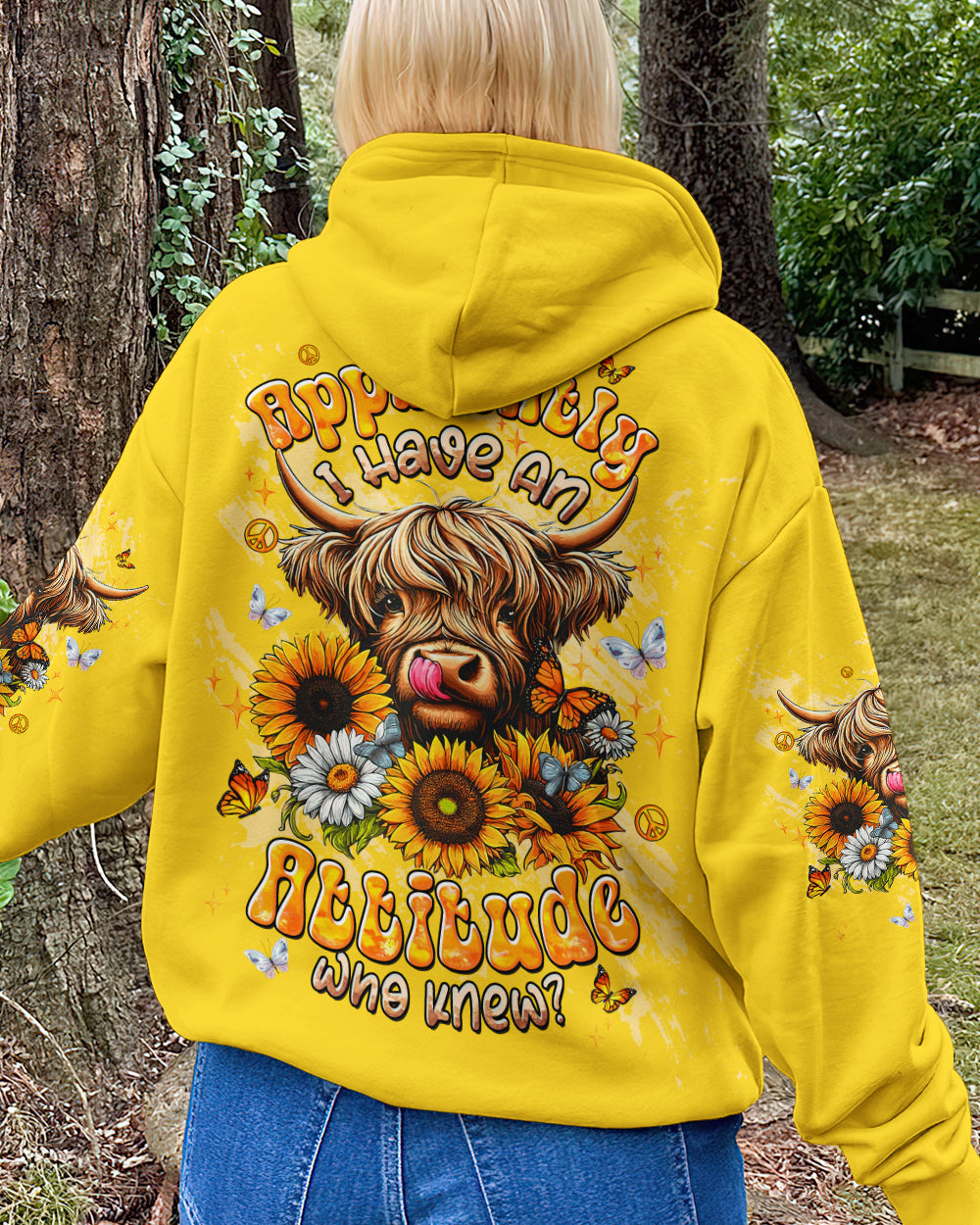APPARENTLY I HAVE AN ATTITUDE WHO KNEW COW ALL OVER PRINT  - TLTW2612251