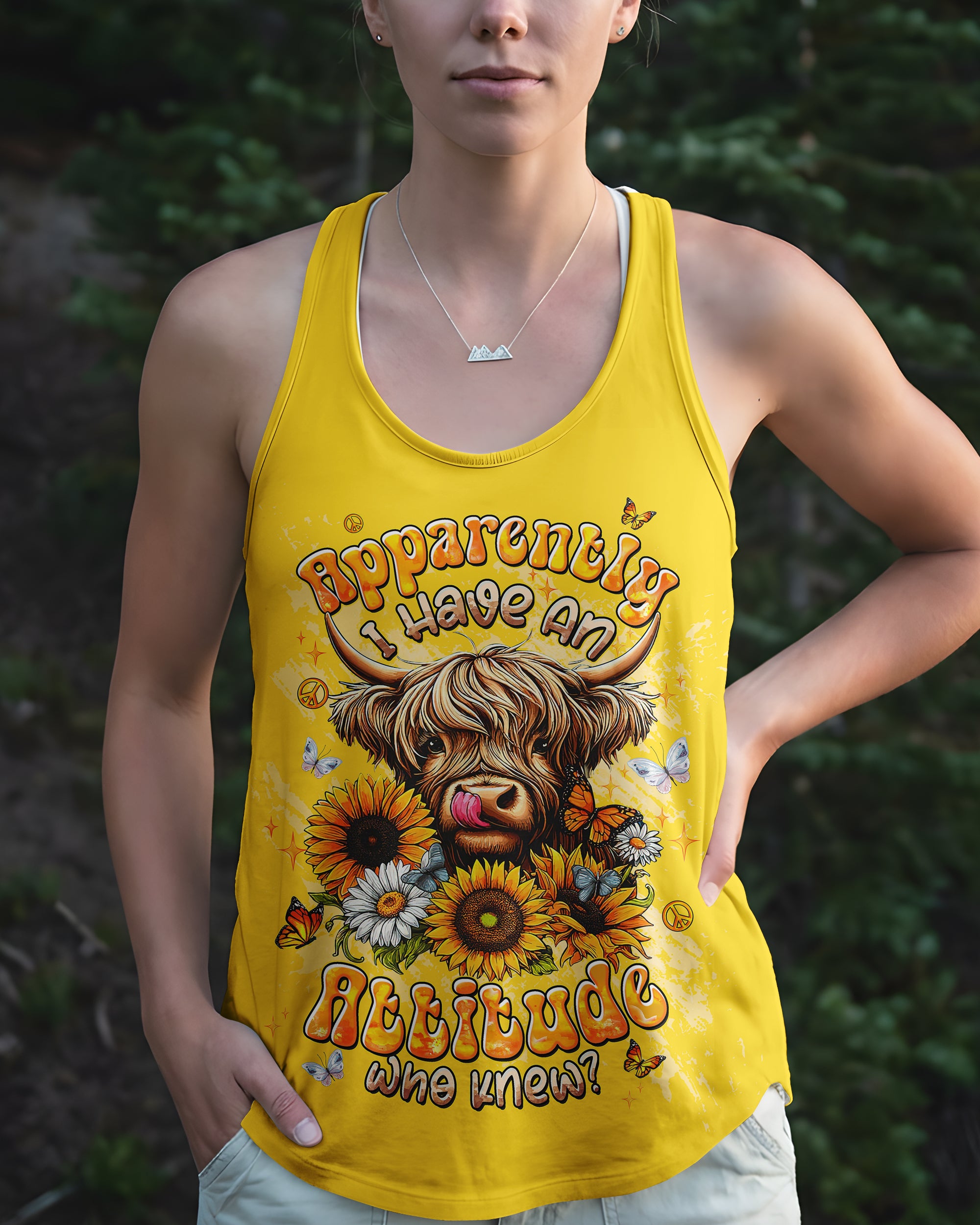 APPARENTLY I HAVE AN ATTITUDE WHO KNEW COW ALL OVER PRINT  - TLTW2612251