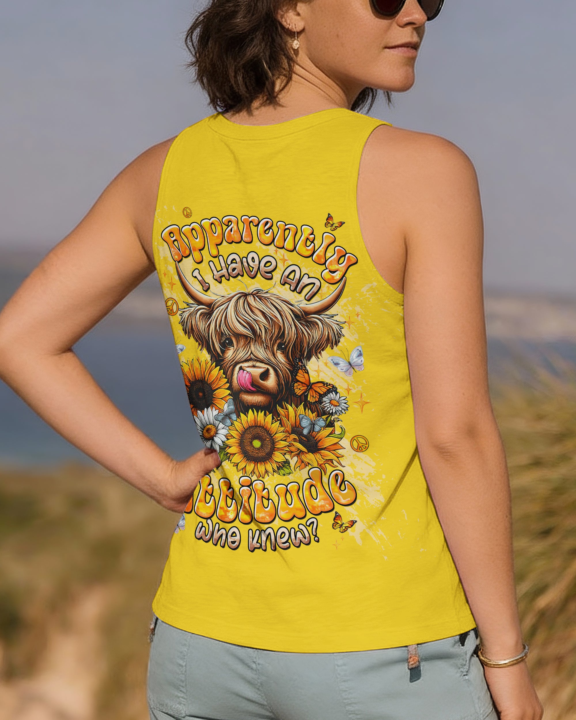 APPARENTLY I HAVE AN ATTITUDE WHO KNEW COW ALL OVER PRINT  - TLTW2612251