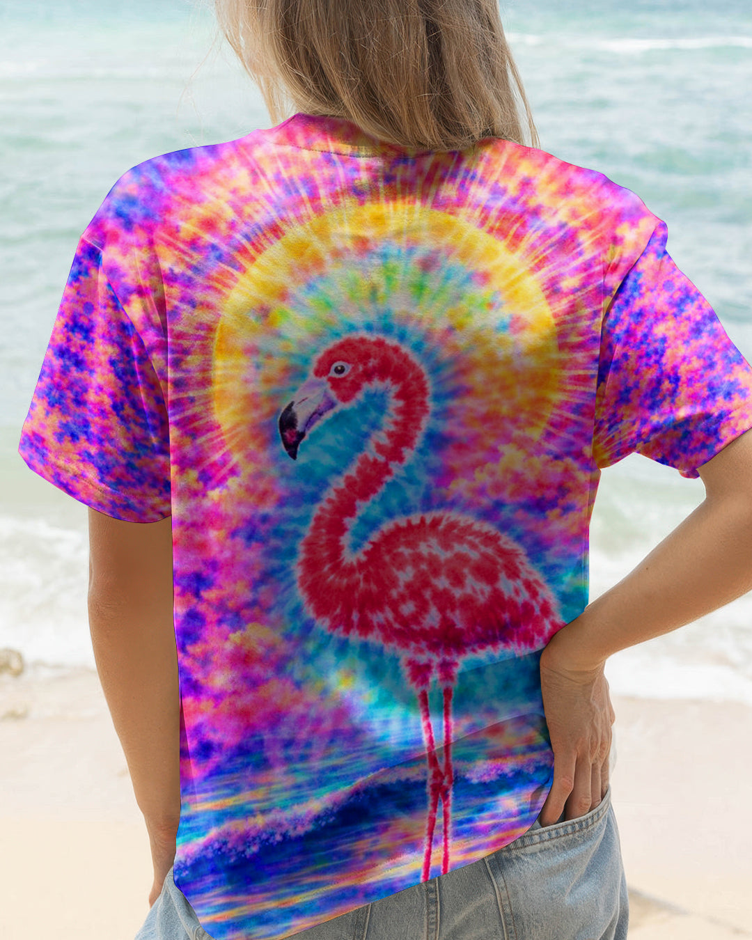 FLAMINGO SUNSET  SWIRL ALL OVER PRINT - TLTW2701262