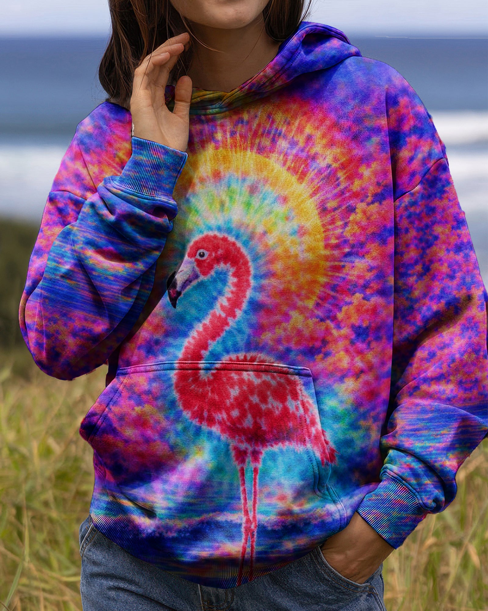 FLAMINGO SUNSET  SWIRL ALL OVER PRINT - TLTW2701262