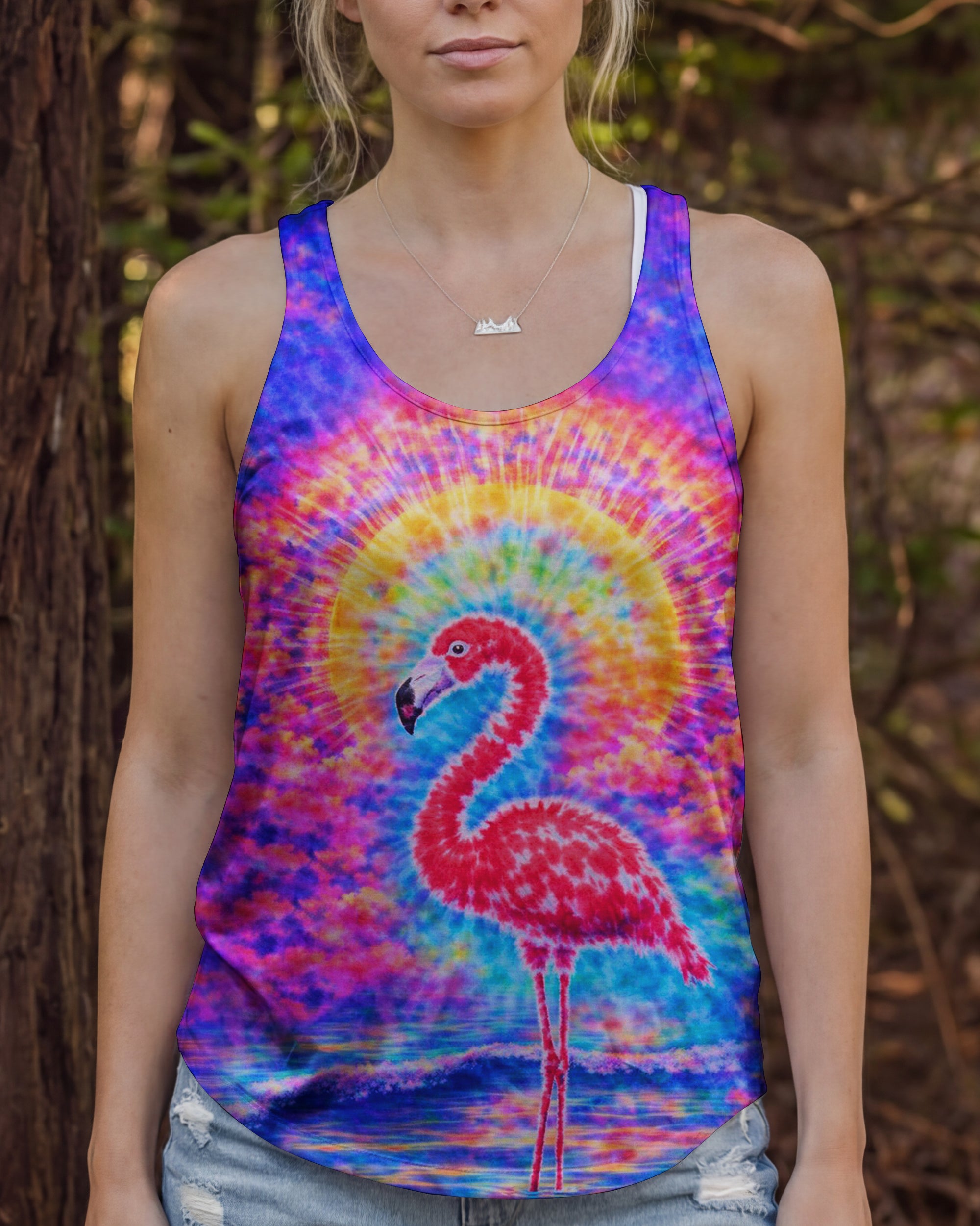 FLAMINGO SUNSET  SWIRL ALL OVER PRINT - TLTW2701262