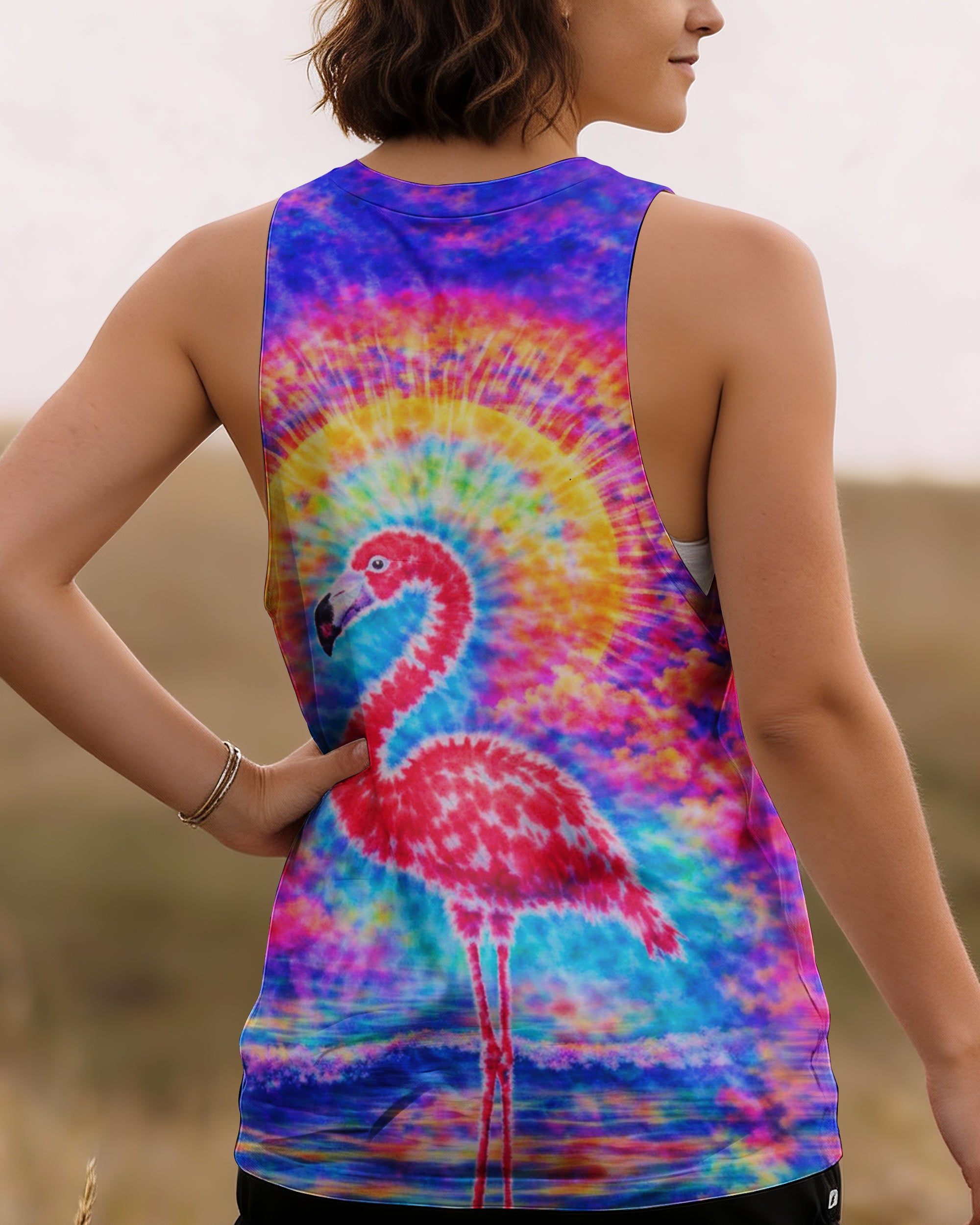 FLAMINGO SUNSET  SWIRL ALL OVER PRINT - TLTW2701262