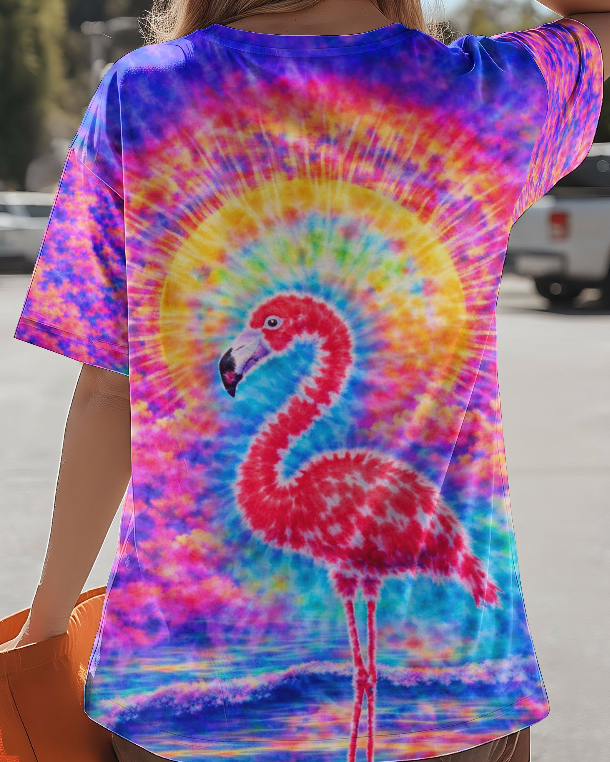 FLAMINGO SUNSET  SWIRL ALL OVER PRINT - TLTW2701262
