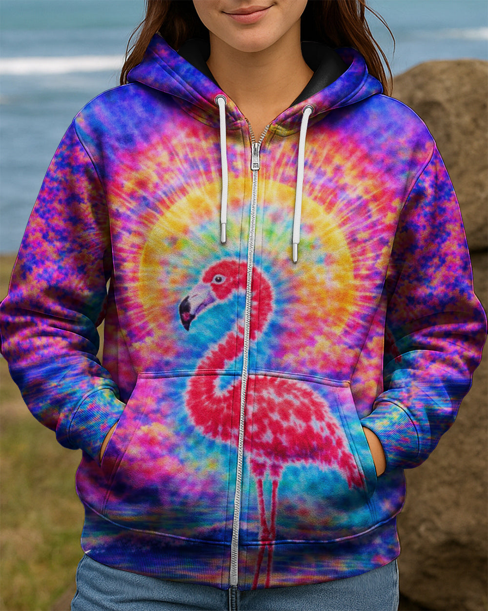 FLAMINGO SUNSET  SWIRL ALL OVER PRINT - TLTW2701262