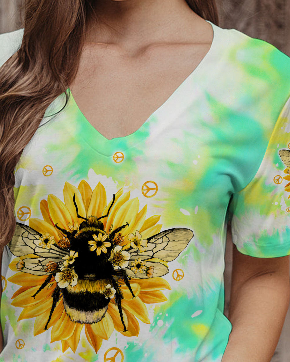 BEE KIND BEE POSITIVE TIE DYE ALL OVER PRINT - TLTW2706234