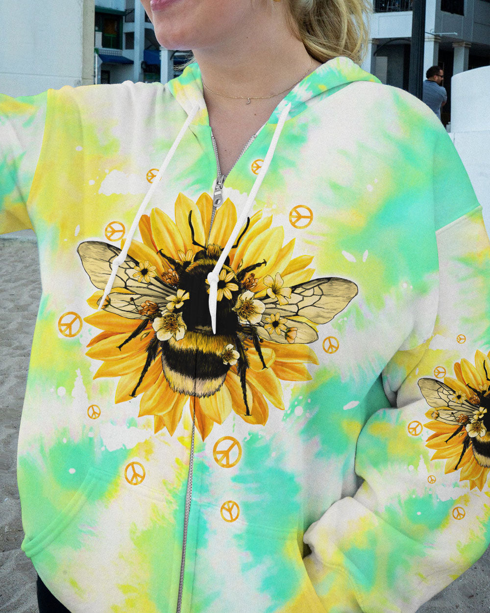 BEE KIND BEE POSITIVE TIE DYE ALL OVER PRINT - TLTW2706234