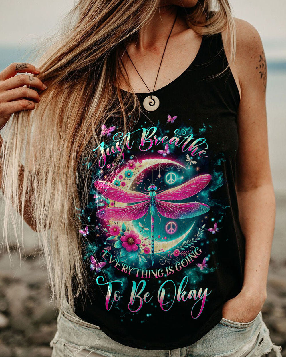 JUST BREATHE DRAGONFLY MOON ALL OVER PRINT - TLTW2711232