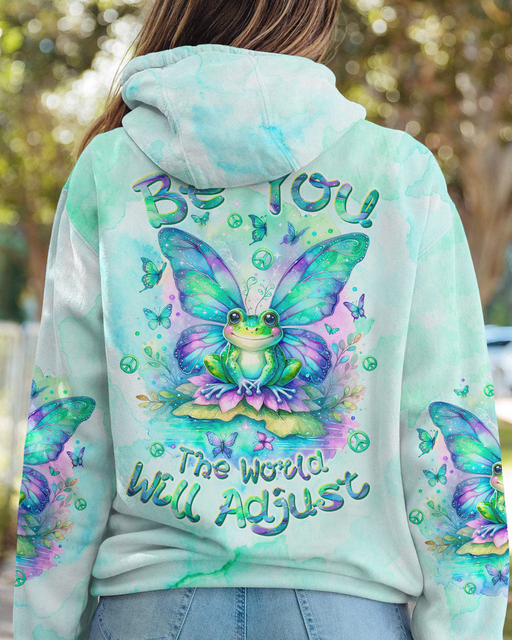 BE YOU THE WORLD WILL ADJUST FROG WINGS ALL OVER PRINT - TLTW2712233