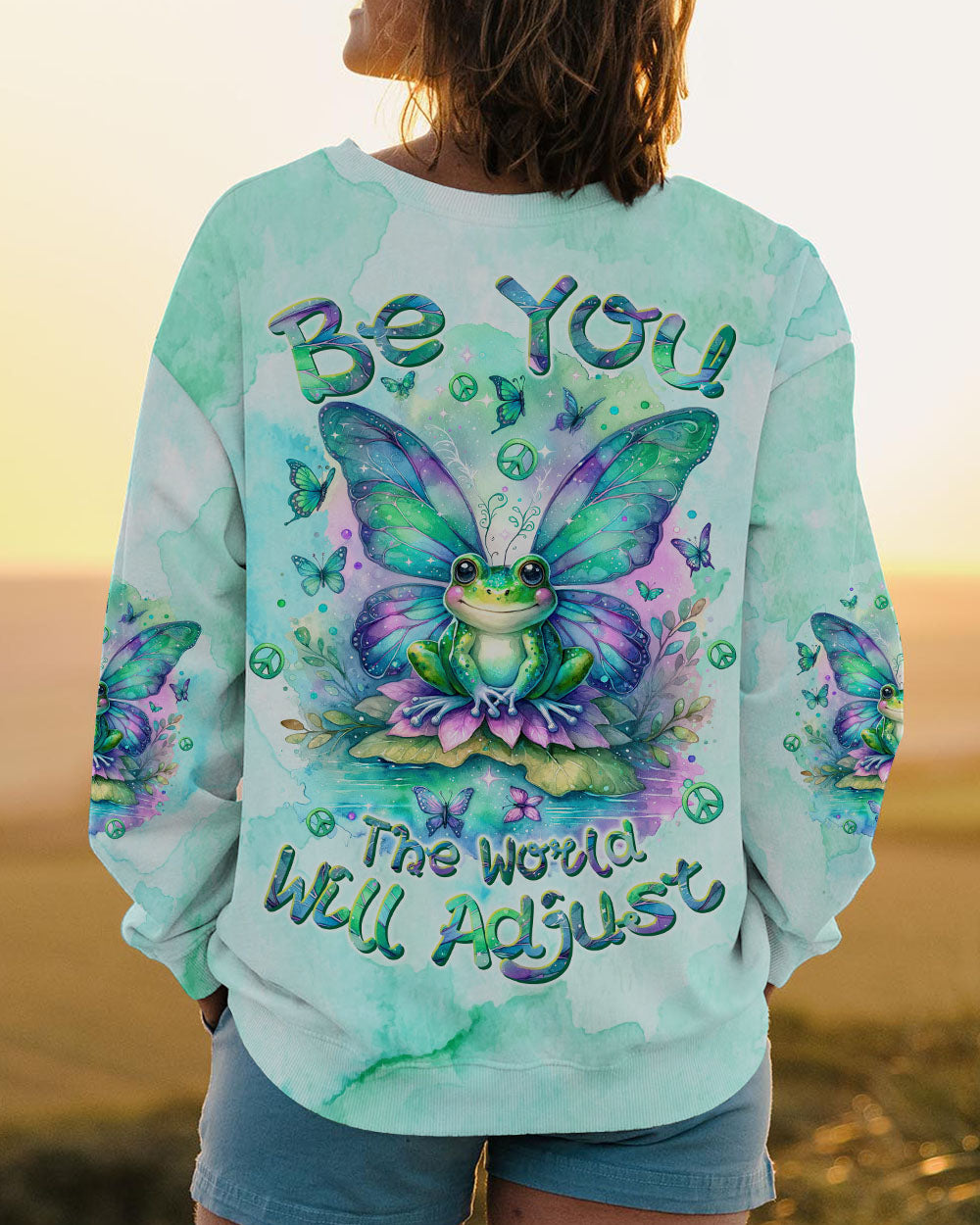 BE YOU THE WORLD WILL ADJUST FROG WINGS ALL OVER PRINT - TLTW2712233