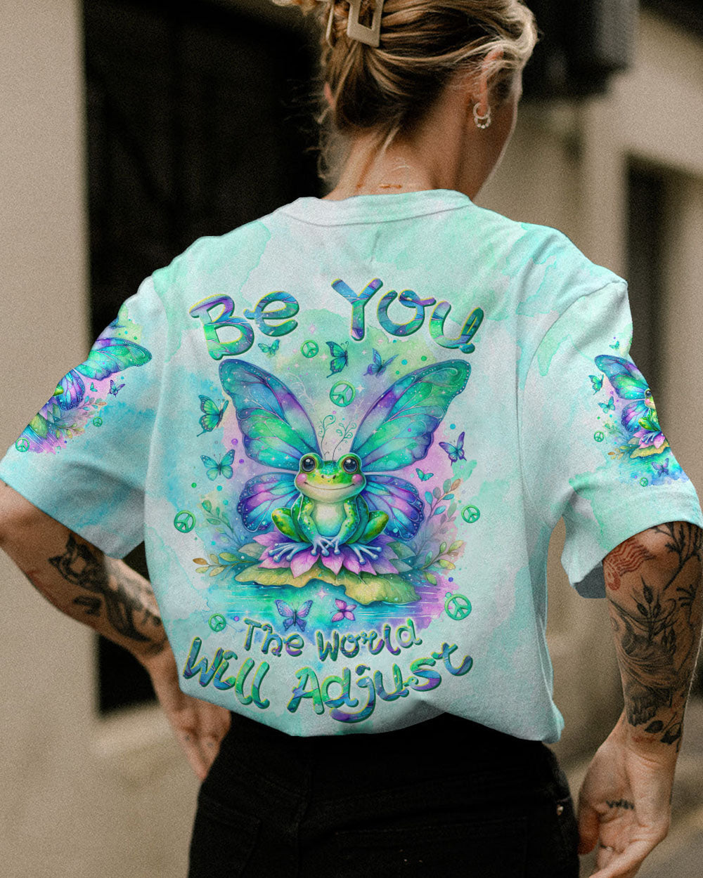 BE YOU THE WORLD WILL ADJUST FROG WINGS ALL OVER PRINT - TLTW2712233