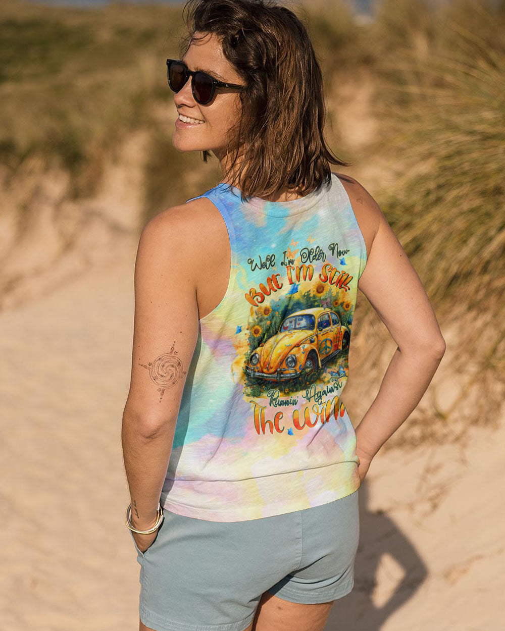 RUNNING AGAINST THE WIND SUNFLOWER CAR ALL OVER PRINT - TLTW2802242