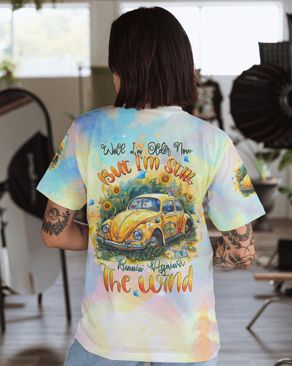 RUNNING AGAINST THE WIND SUNFLOWER CAR ALL OVER PRINT - TLTW2802242