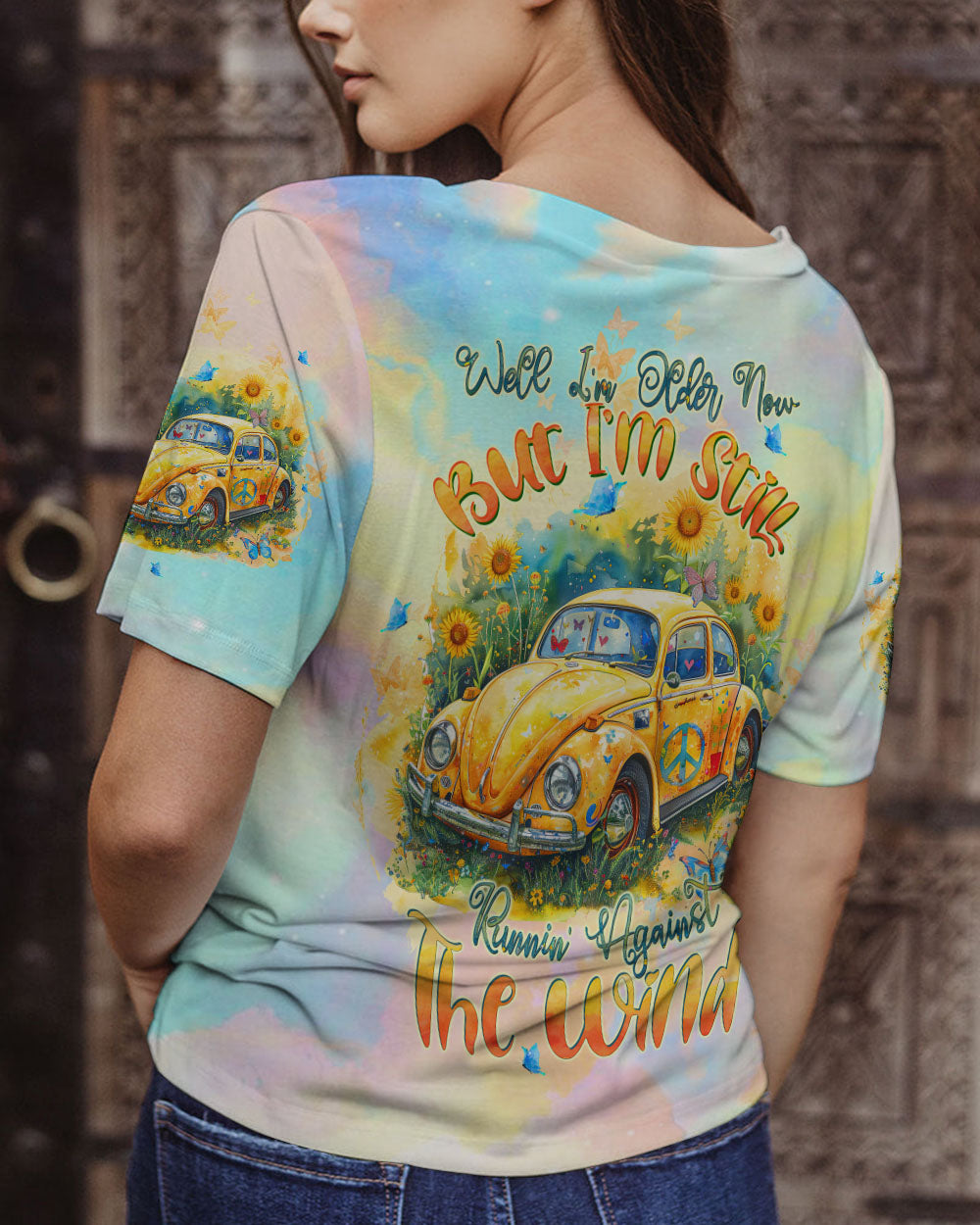 RUNNING AGAINST THE WIND SUNFLOWER CAR ALL OVER PRINT - TLTW2802242