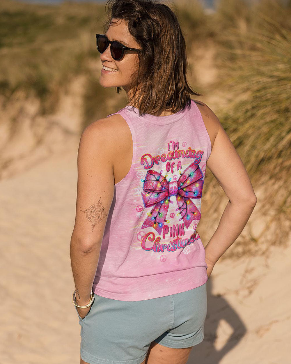 PINK CHRISTMAS BOW ALL OVER PRINT - TLTW2810245
