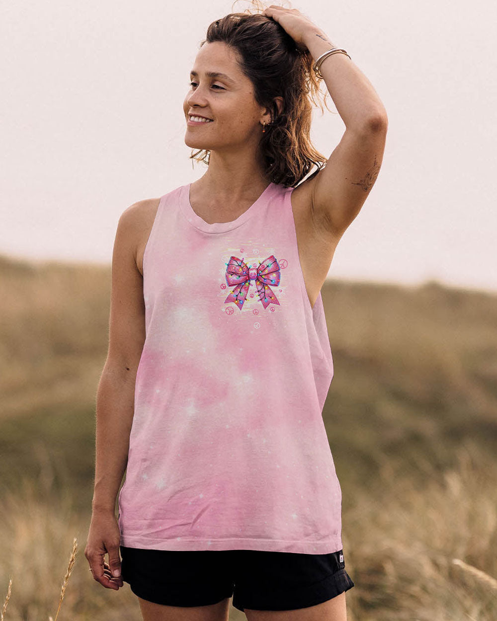PINK CHRISTMAS BOW ALL OVER PRINT - TLTW2810245