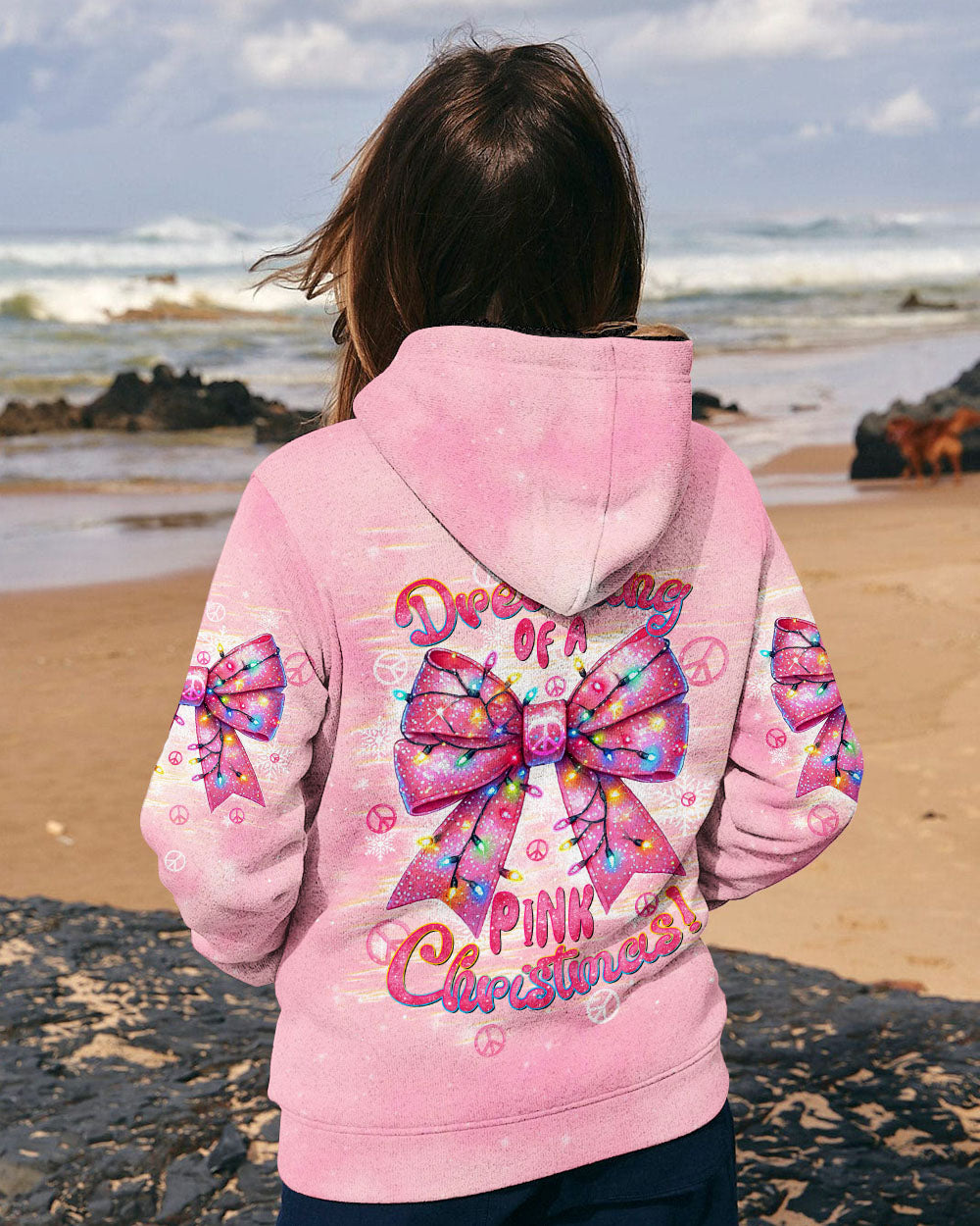 PINK CHRISTMAS BOW ALL OVER PRINT - TLTW2810245
