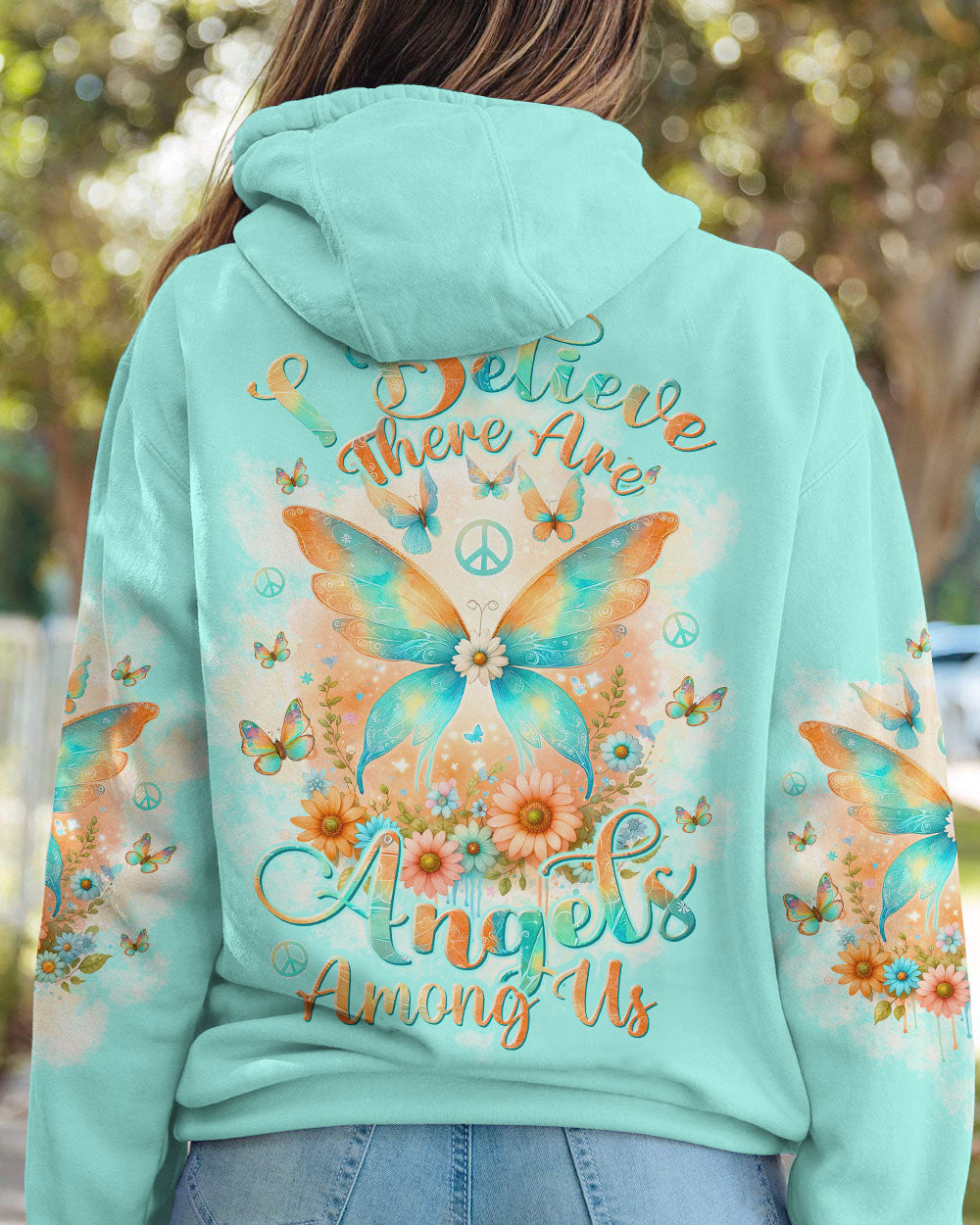 I BELIEVE THERE ARE ANGELS AMONG US BUTTERFLY ALL OVER PRINT - TLTW2812232
