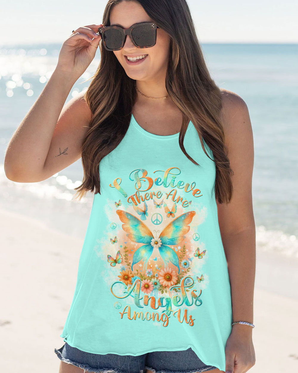 I BELIEVE THERE ARE ANGELS AMONG US BUTTERFLY ALL OVER PRINT - TLTW2812232