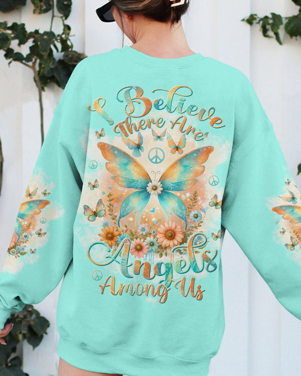 I BELIEVE THERE ARE ANGELS AMONG US BUTTERFLY ALL OVER PRINT - TLTW2812232