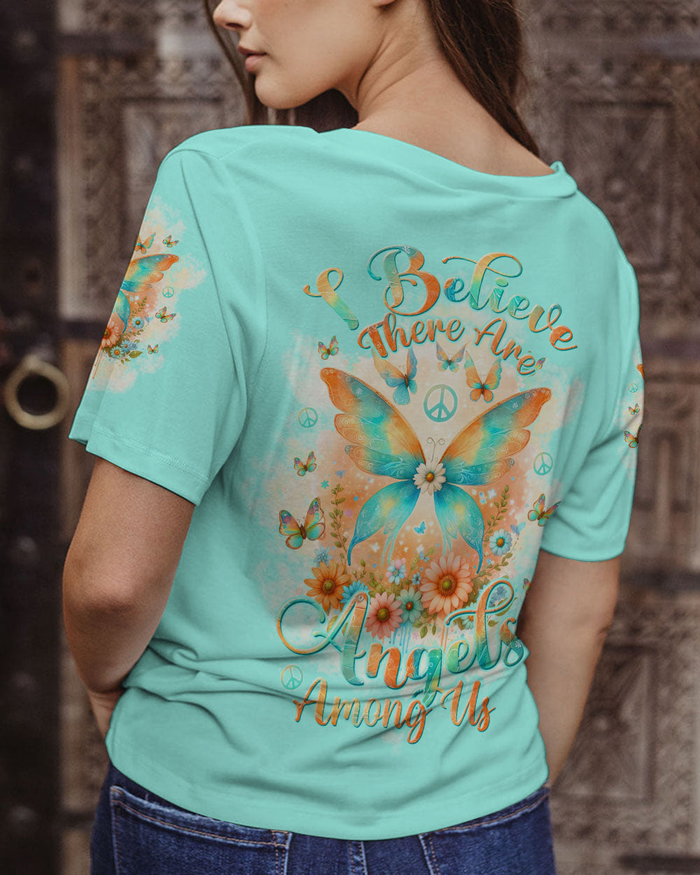 I BELIEVE THERE ARE ANGELS AMONG US BUTTERFLY ALL OVER PRINT - TLTW2812232