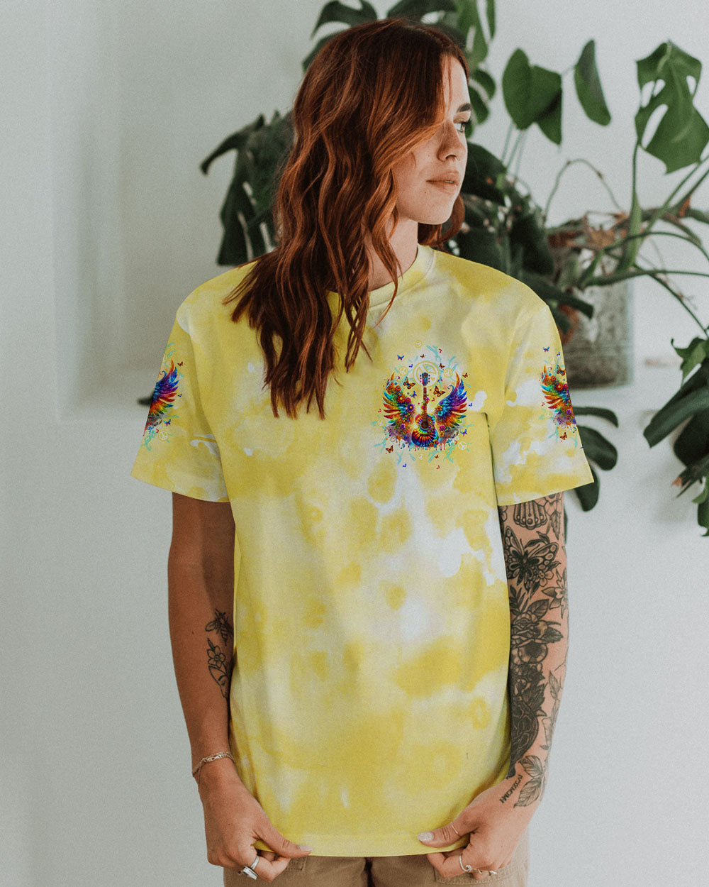 PEACE LOVE ROCK'N' ROLL GUITAR ALL OVER PRINT - TLTW2905243