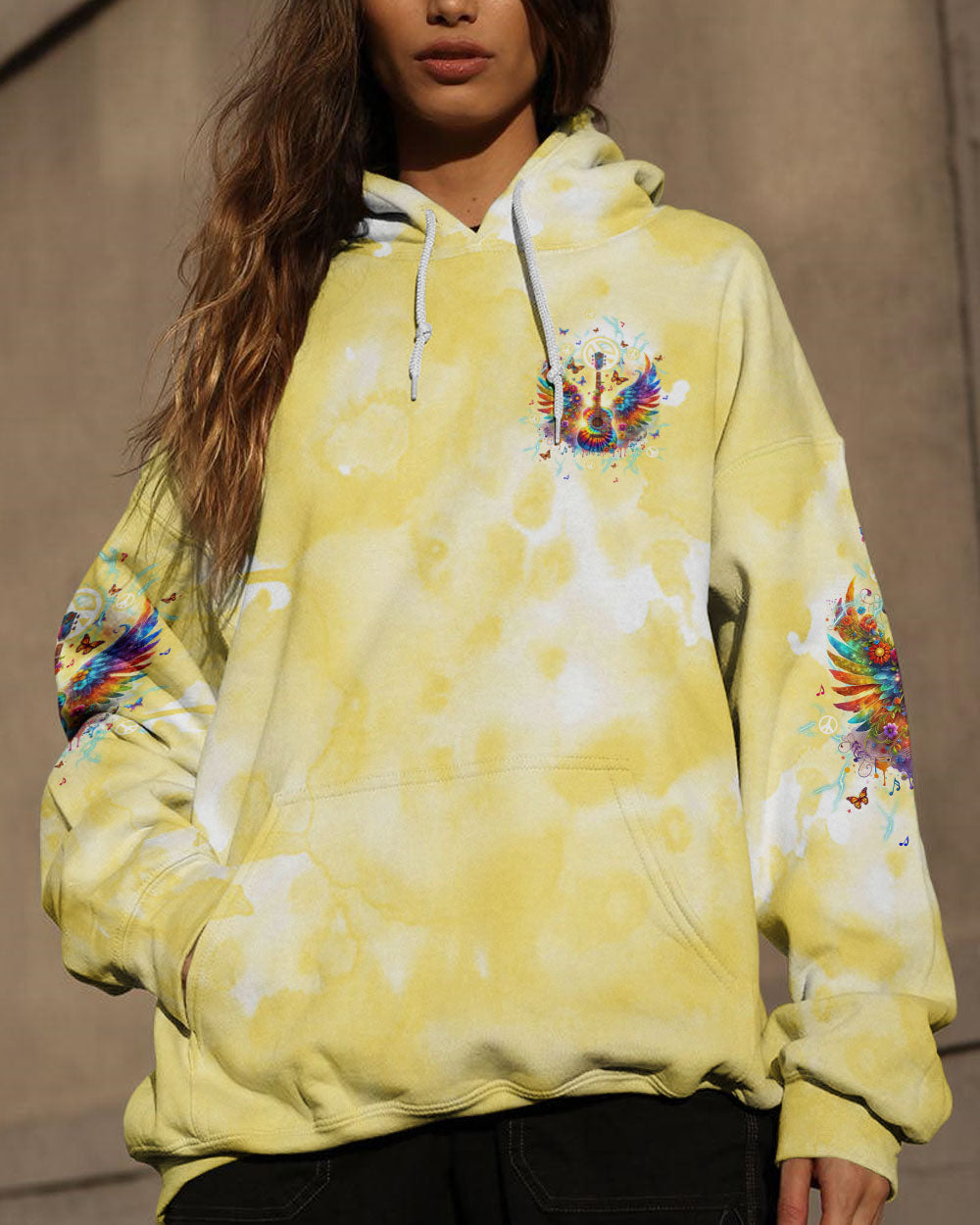 PEACE LOVE ROCK'N' ROLL GUITAR ALL OVER PRINT - TLTW2905243
