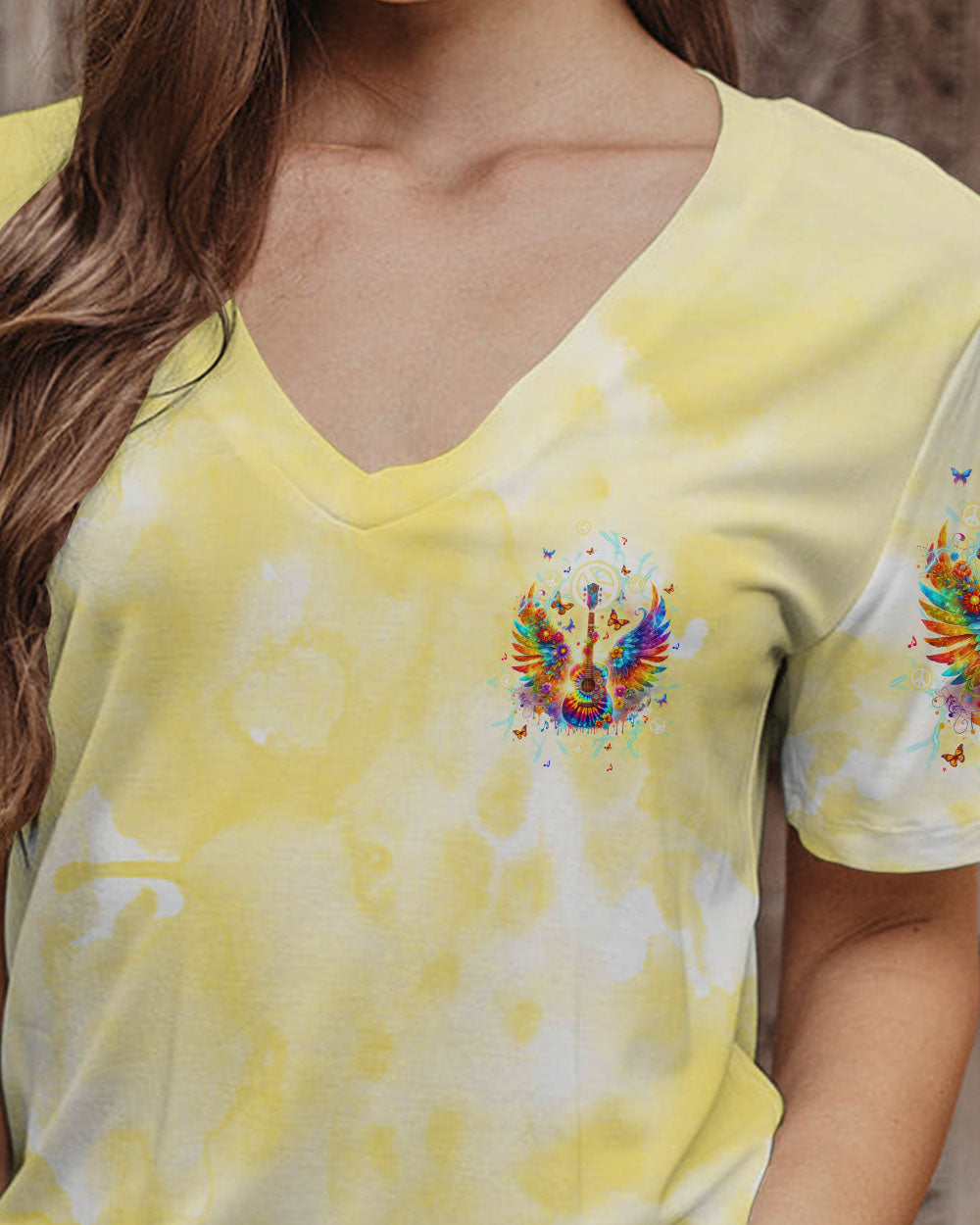 PEACE LOVE ROCK'N' ROLL GUITAR ALL OVER PRINT - TLTW2905243