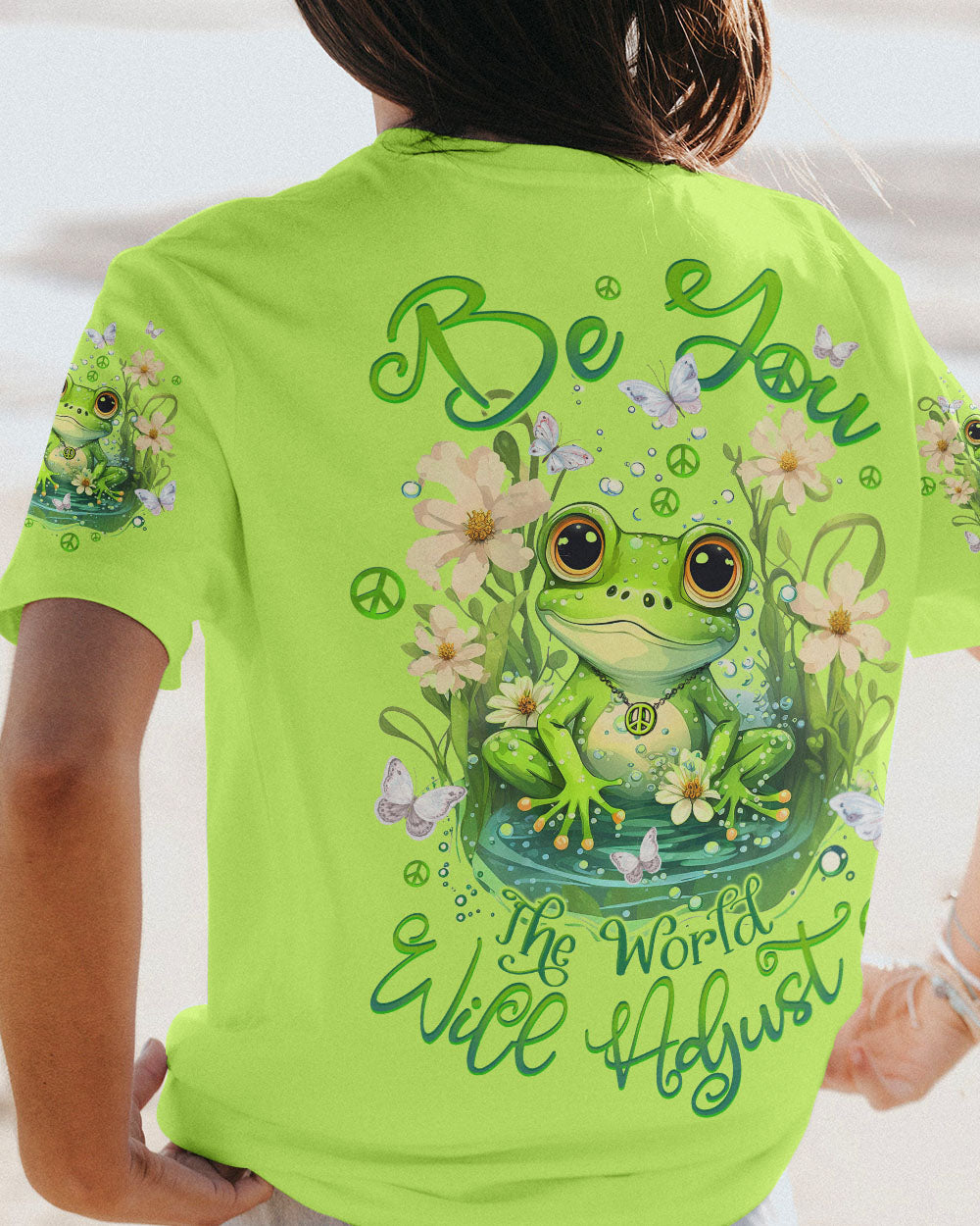 BE YOU THE WORLD WILL ADJUST FROG ALL OVER PRINT - TLTW2908232