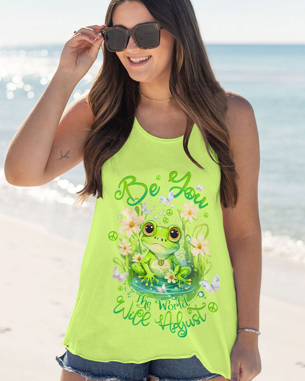 BE YOU THE WORLD WILL ADJUST FROG ALL OVER PRINT - TLTW2908232