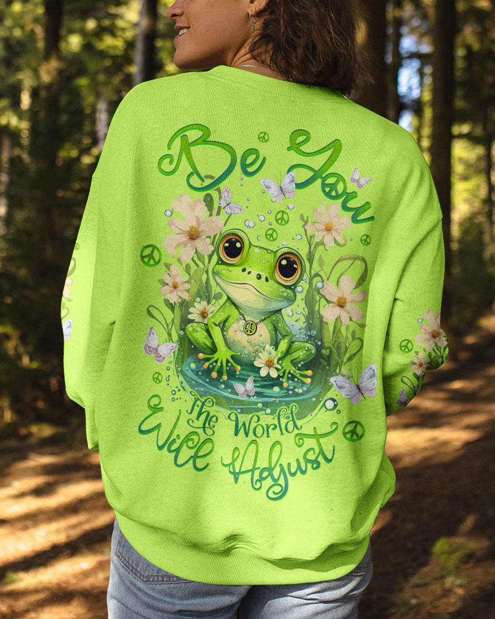 BE YOU THE WORLD WILL ADJUST FROG ALL OVER PRINT - TLTW2908232