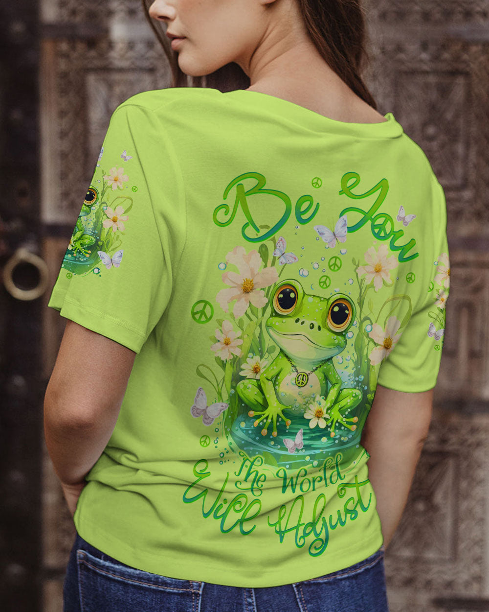 BE YOU THE WORLD WILL ADJUST FROG ALL OVER PRINT - TLTW2908232