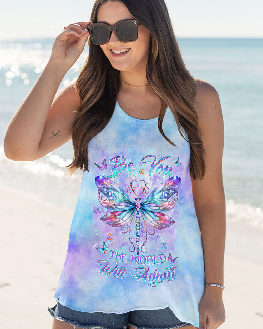 BE YOU THE WORLD WILL ADJUST DRAGONFLY ALL OVER PRINT - YHDU2911231