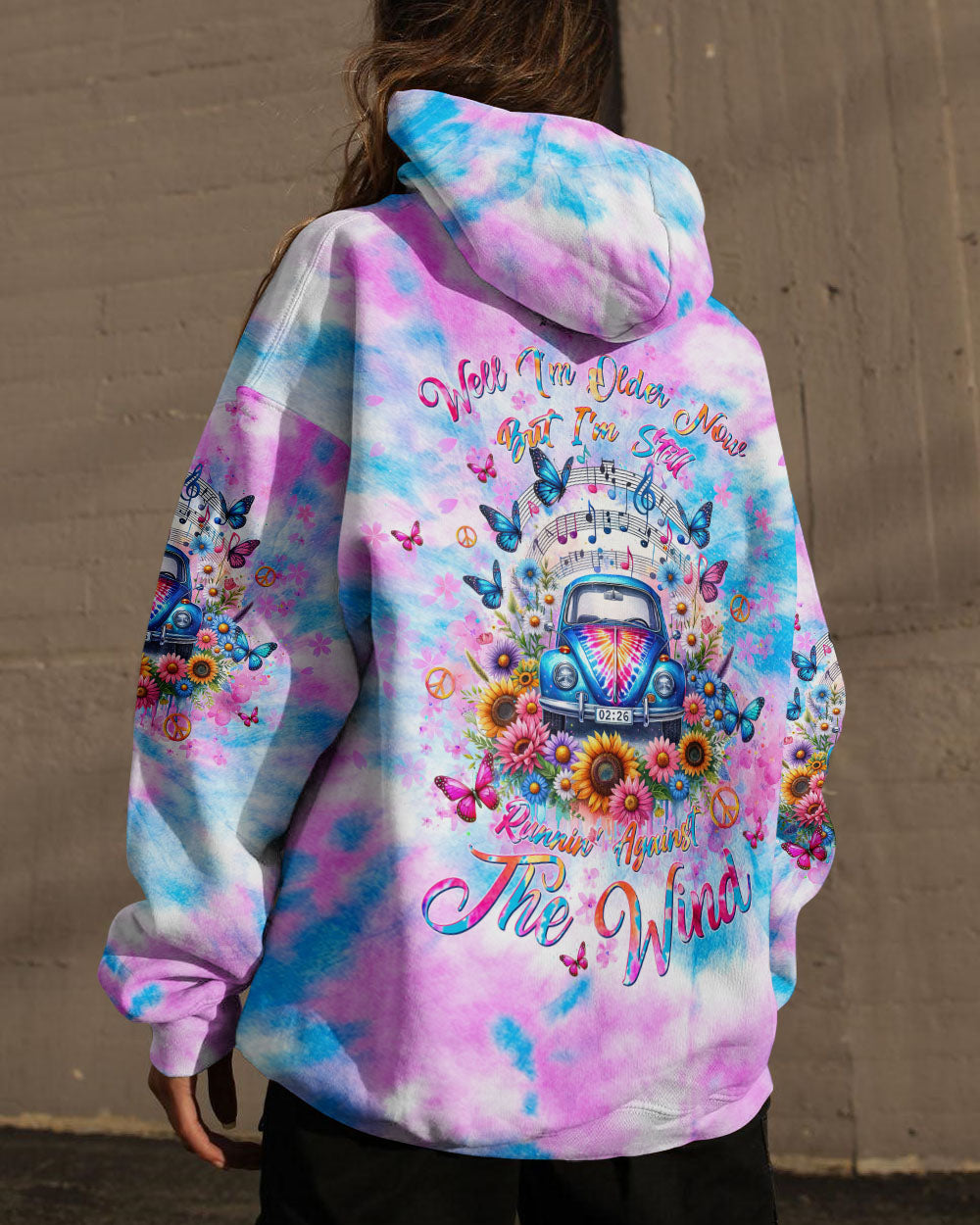 RUNNIN' AGAINST THE WIND FLORAL TIE DYE ALL OVER PRINT - TLTW3011232