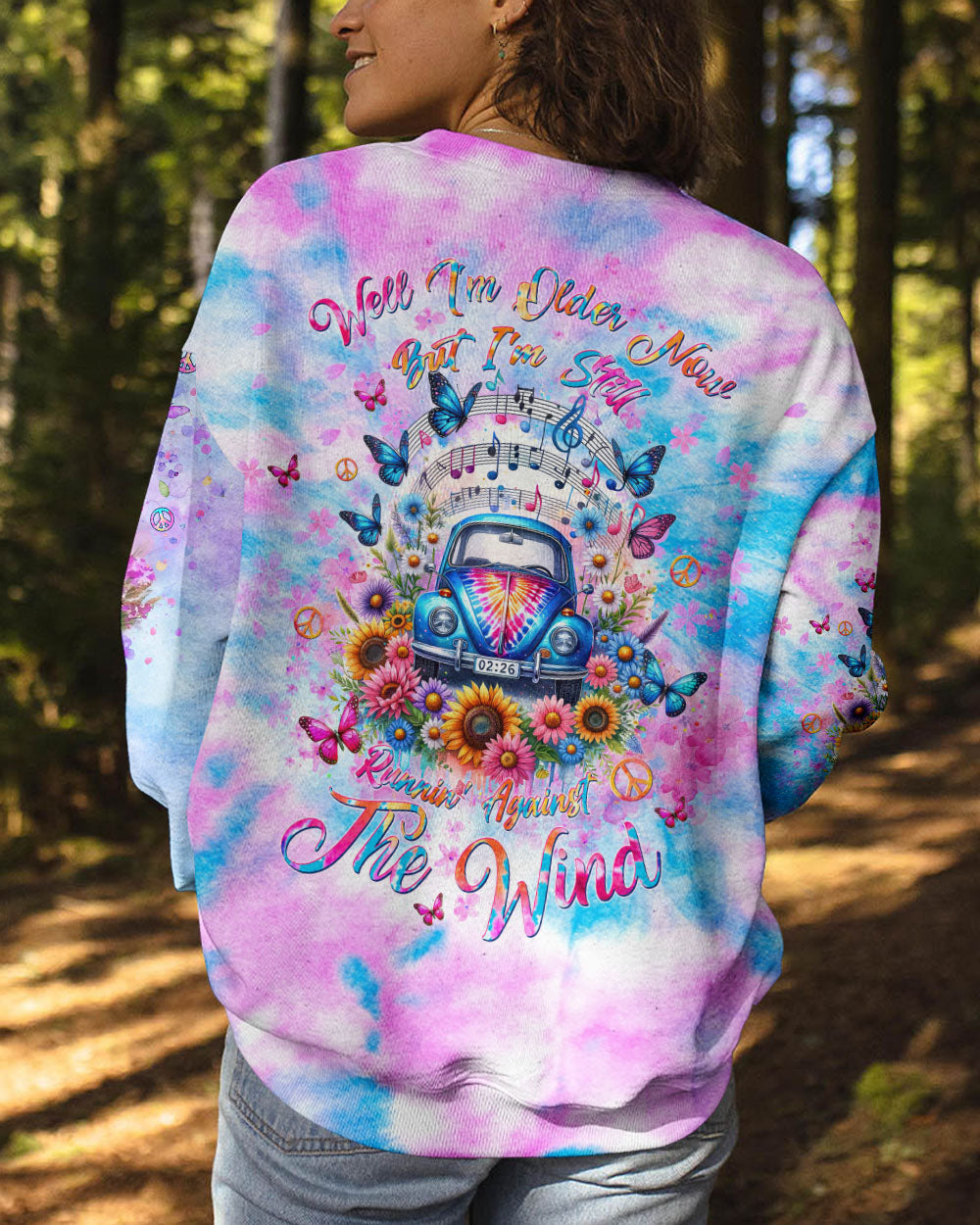 RUNNIN' AGAINST THE WIND FLORAL TIE DYE ALL OVER PRINT - TLTW3011232