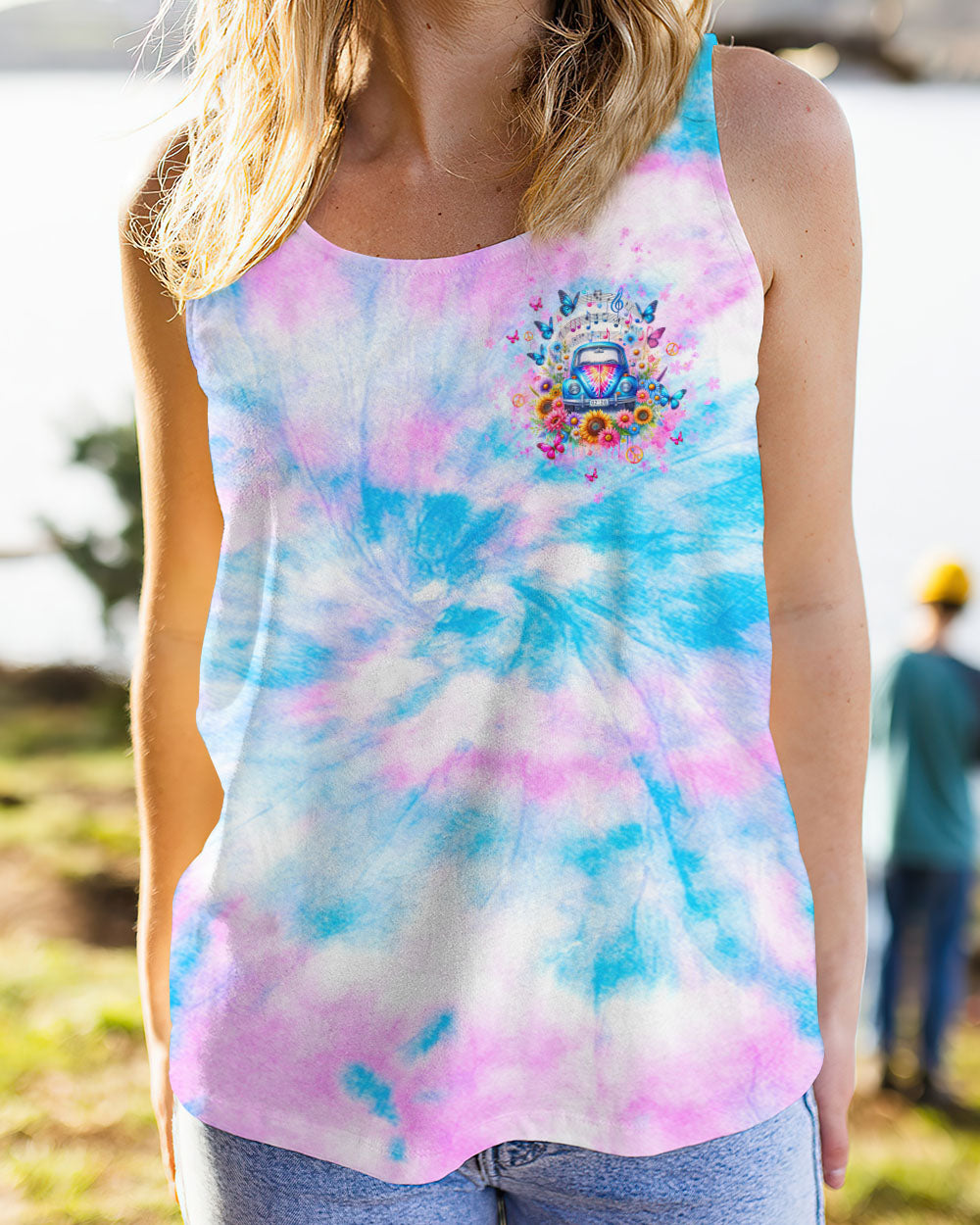 RUNNIN' AGAINST THE WIND FLORAL TIE DYE ALL OVER PRINT - TLTW3011232