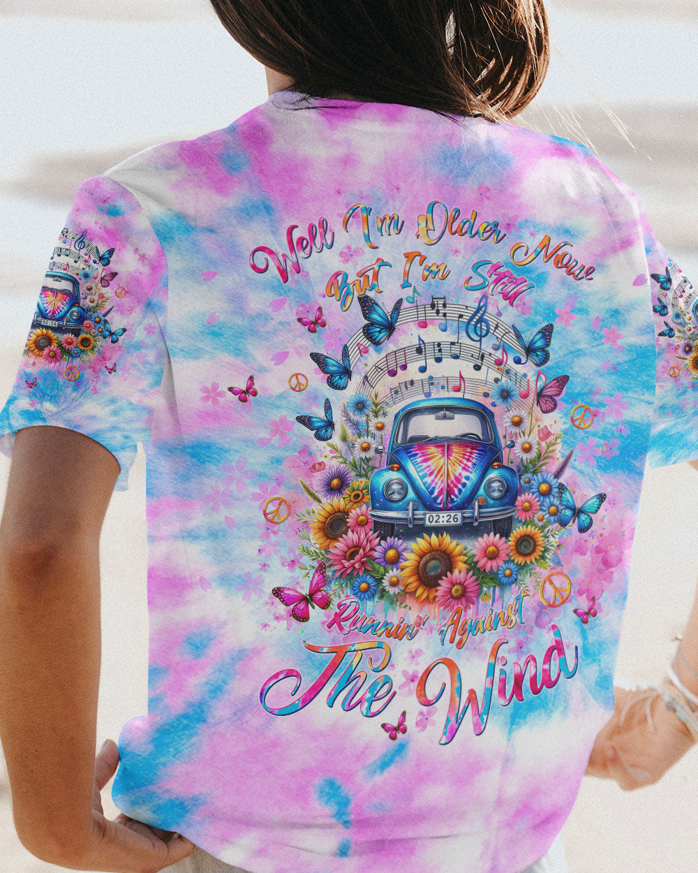 RUNNIN' AGAINST THE WIND FLORAL TIE DYE ALL OVER PRINT - TLTW3011232