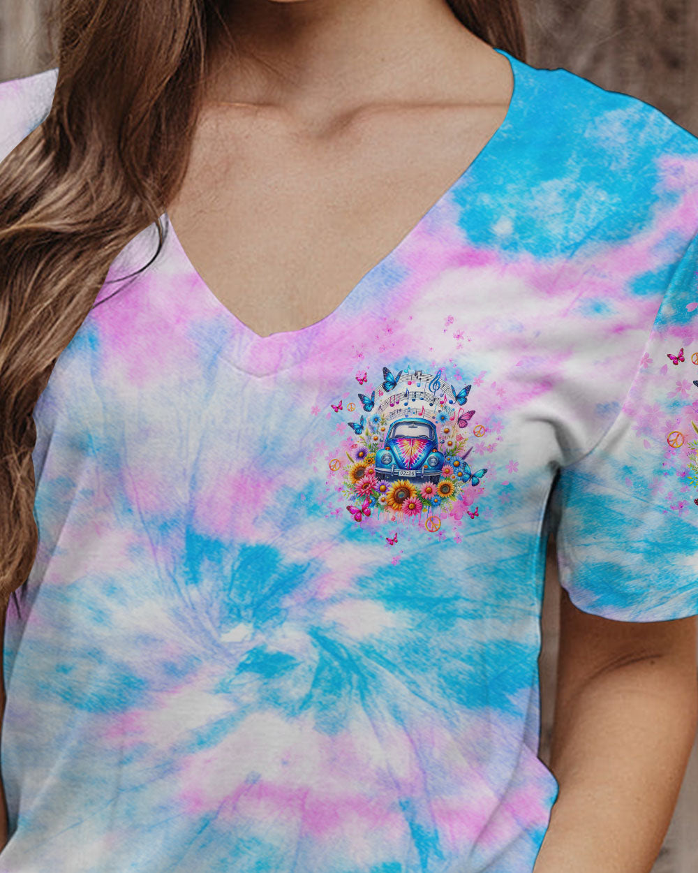 RUNNIN' AGAINST THE WIND FLORAL TIE DYE ALL OVER PRINT - TLTW3011232