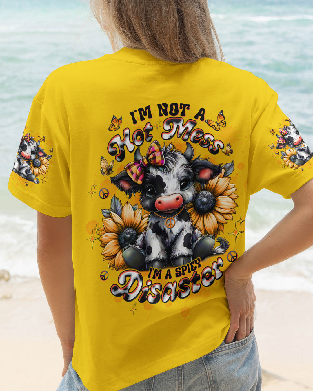I'M NOT A HOT MESS COW SUNFLOWER ALL OVER PRINT - TLTW3110253