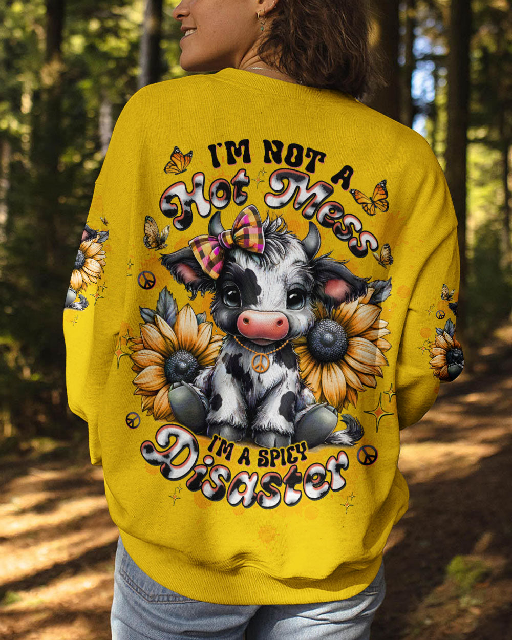 I'M NOT A HOT MESS COW SUNFLOWER ALL OVER PRINT - TLTW3110253
