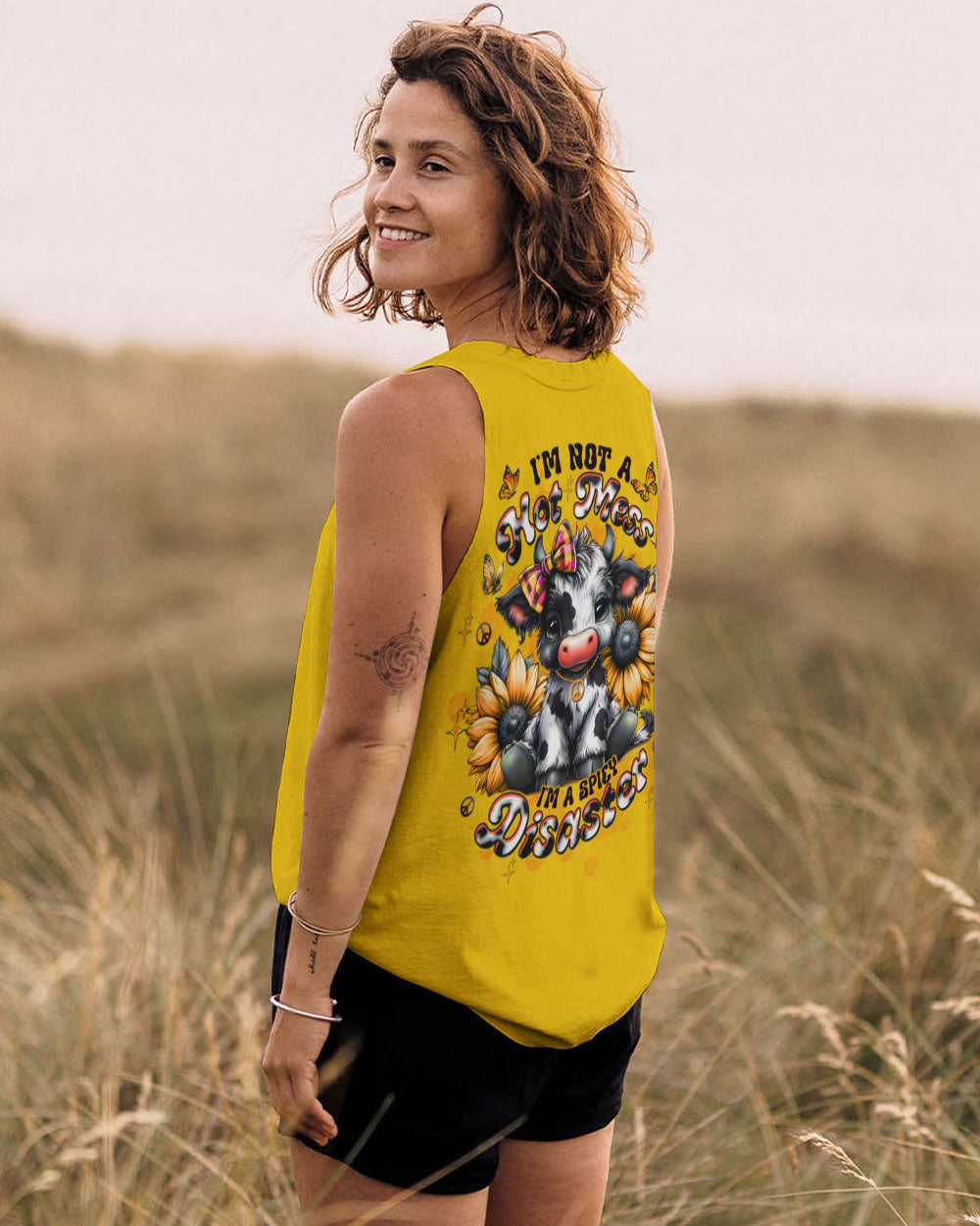I'M NOT A HOT MESS COW SUNFLOWER ALL OVER PRINT - TLTW3110253