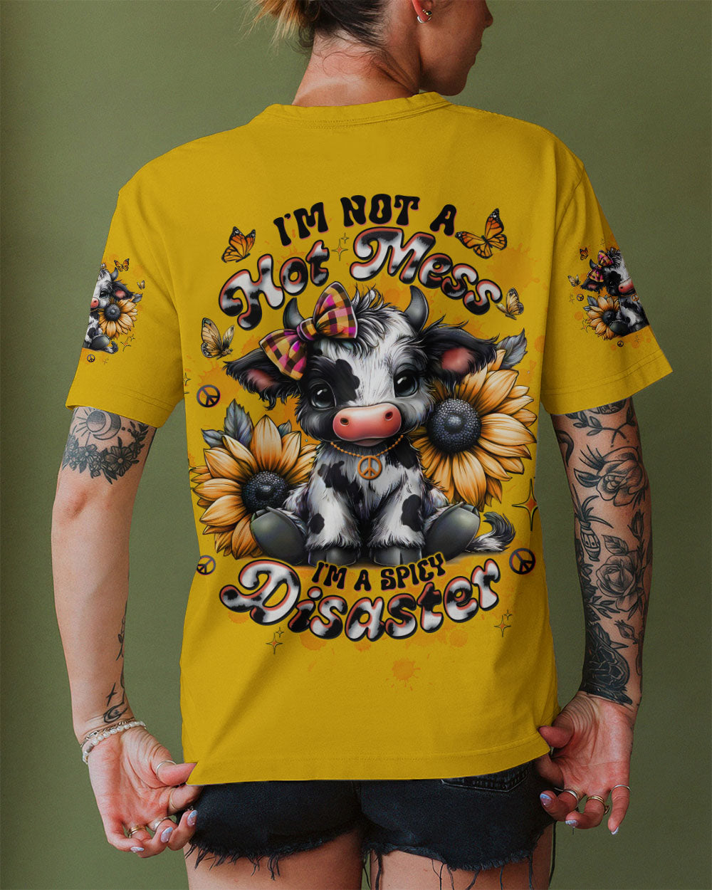 I'M NOT A HOT MESS COW SUNFLOWER ALL OVER PRINT - TLTW3110253