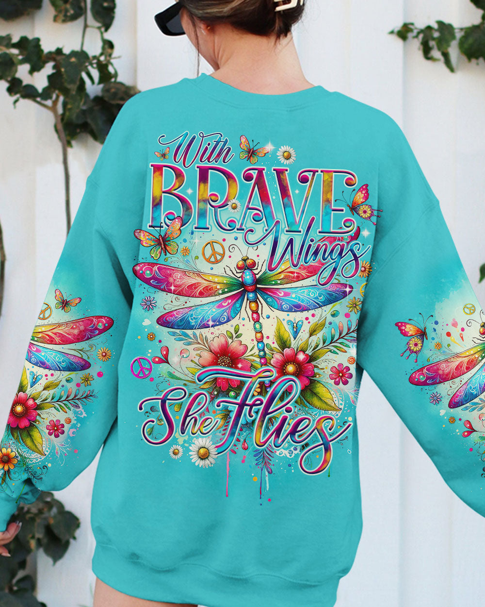 WITH BRAVE WINGS SHE FLIES ALL OVER PRINT - TY0201241