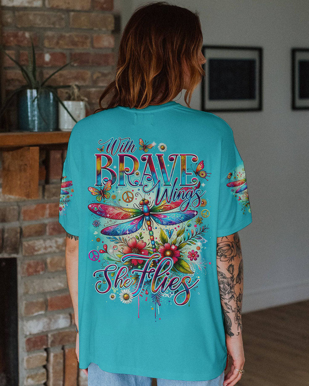 WITH BRAVE WINGS SHE FLIES ALL OVER PRINT - TY0201241