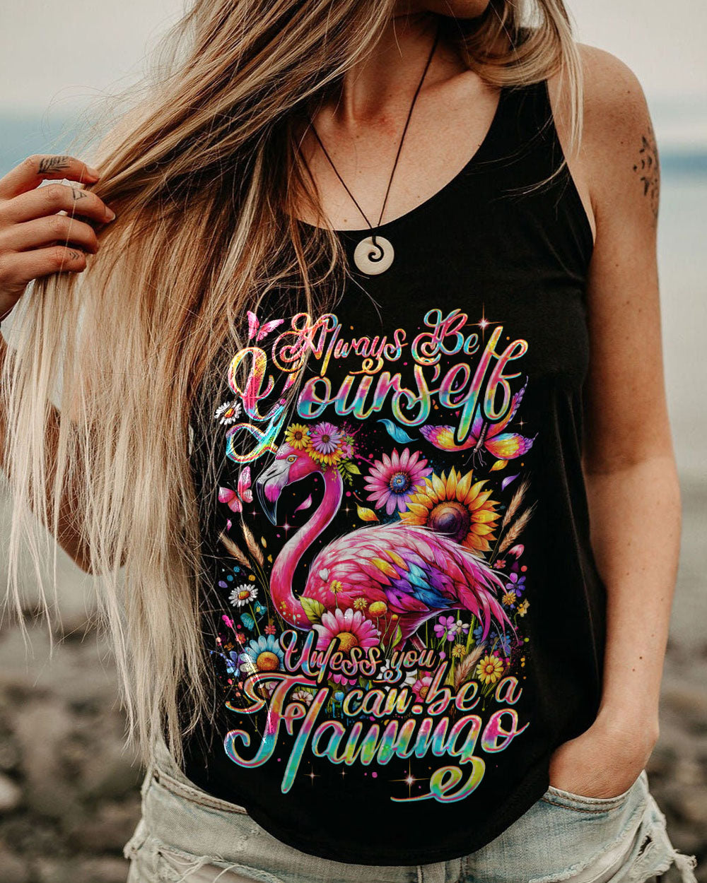 ALWAYS BE YOURSELF FLAMINGO ALL OVER PRINT - TY0201242