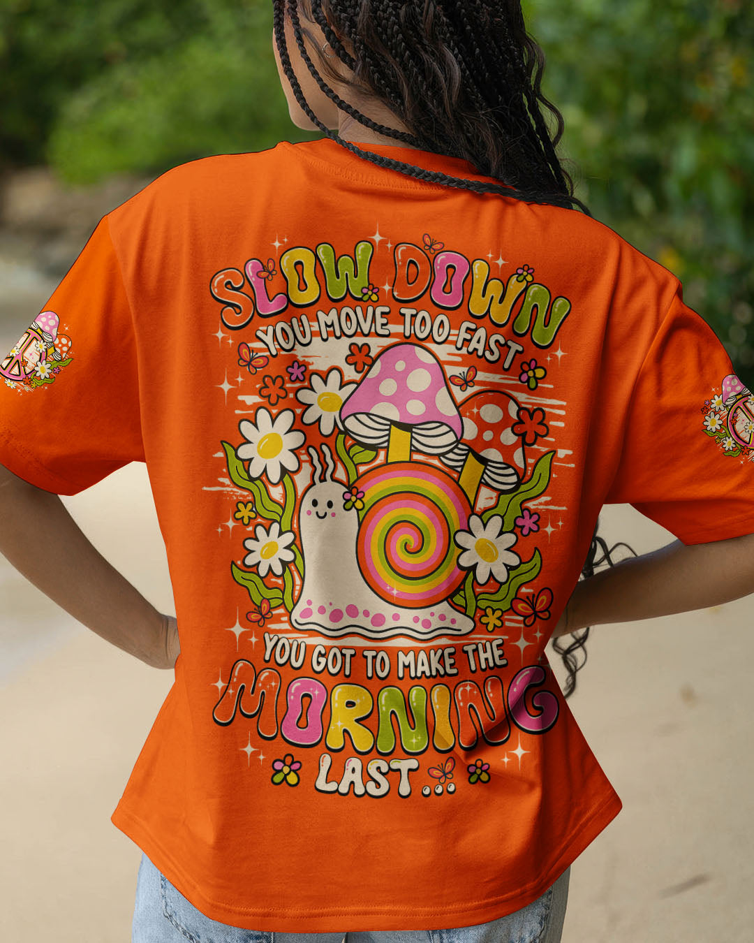 SLOW DOWN SNAIL HIPPIE ALL OVER PRINT - TY0207252