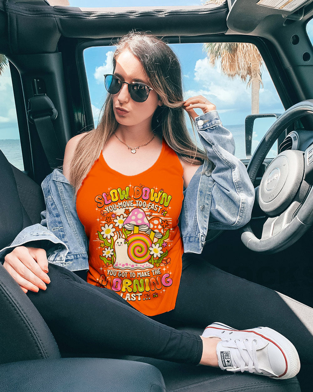 SLOW DOWN SNAIL HIPPIE ALL OVER PRINT - TY0207252
